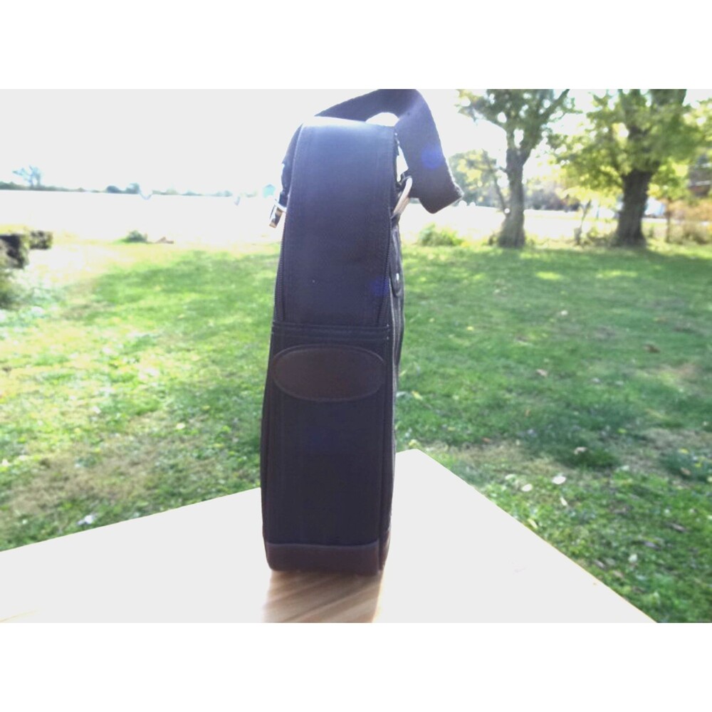 Picnic at Ascot Insulated Wine Carrier Bag Adjustable Strap Black Brown